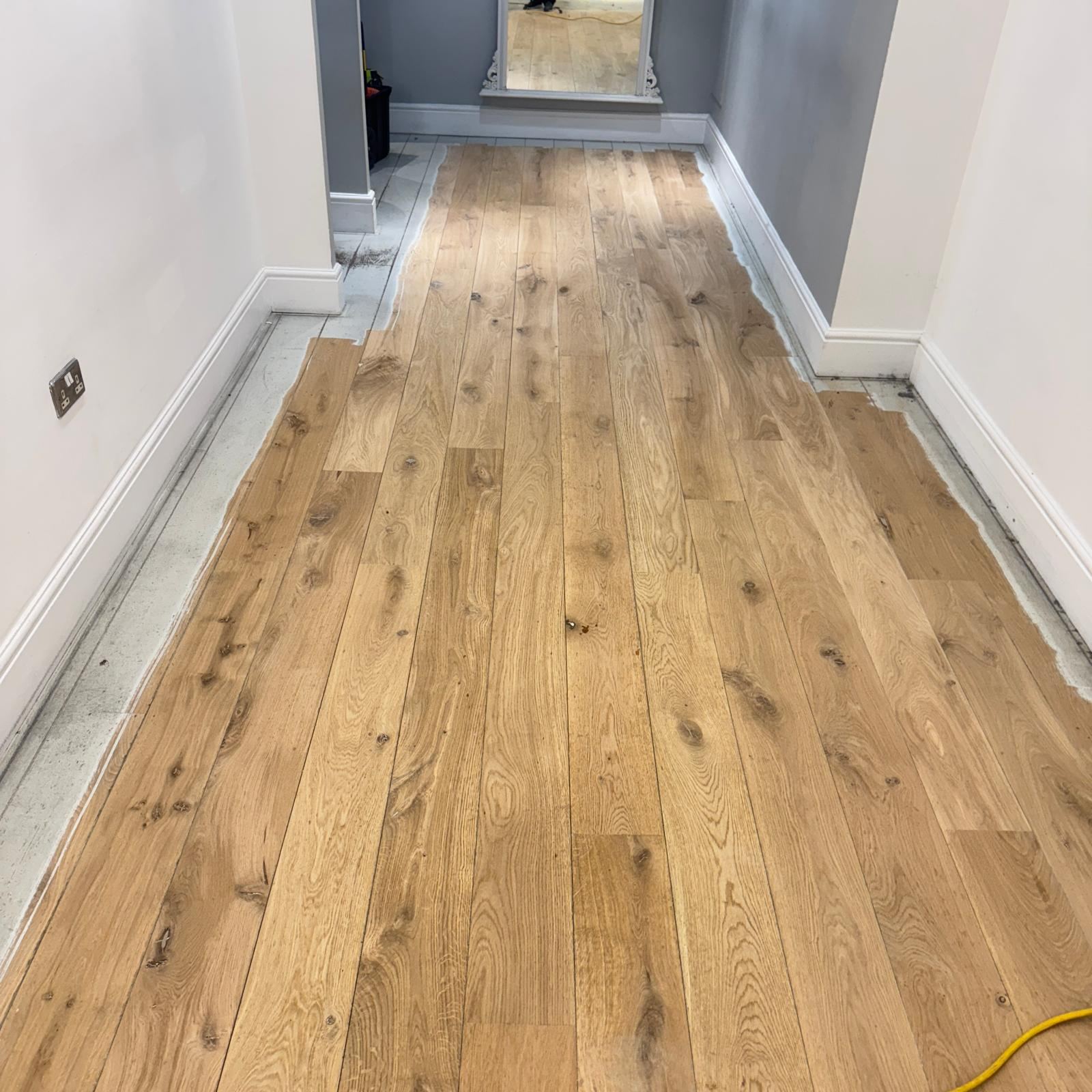 Sanded and oiled oak floorboards