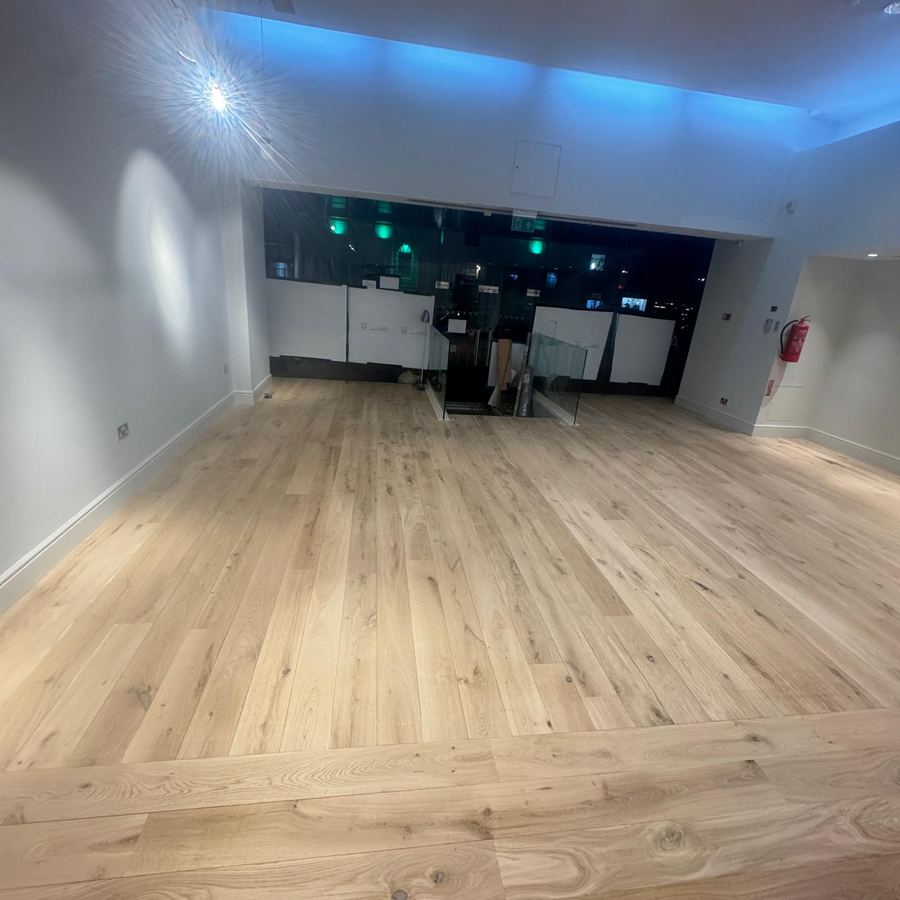 Commercial oak floor after finishing